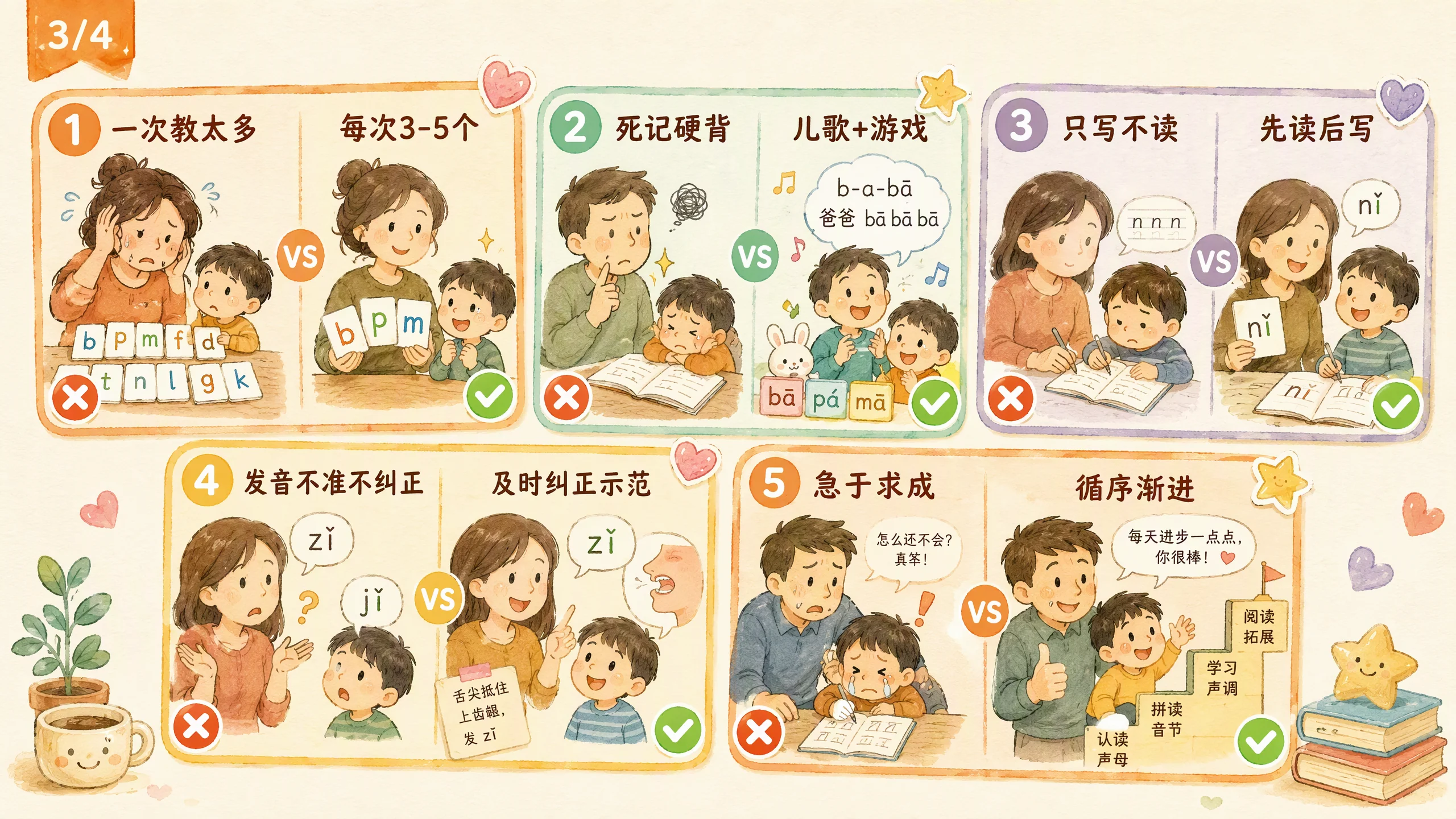 家长常见误区图：5个典型误区及纠正