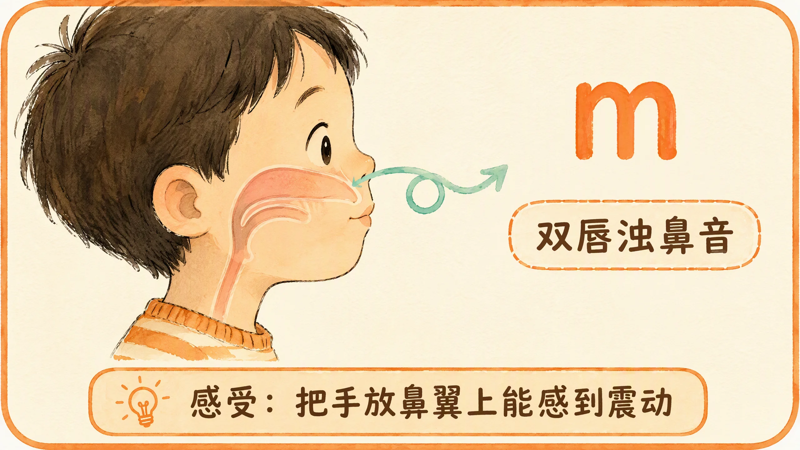 m发音口型图：双唇浊鼻音