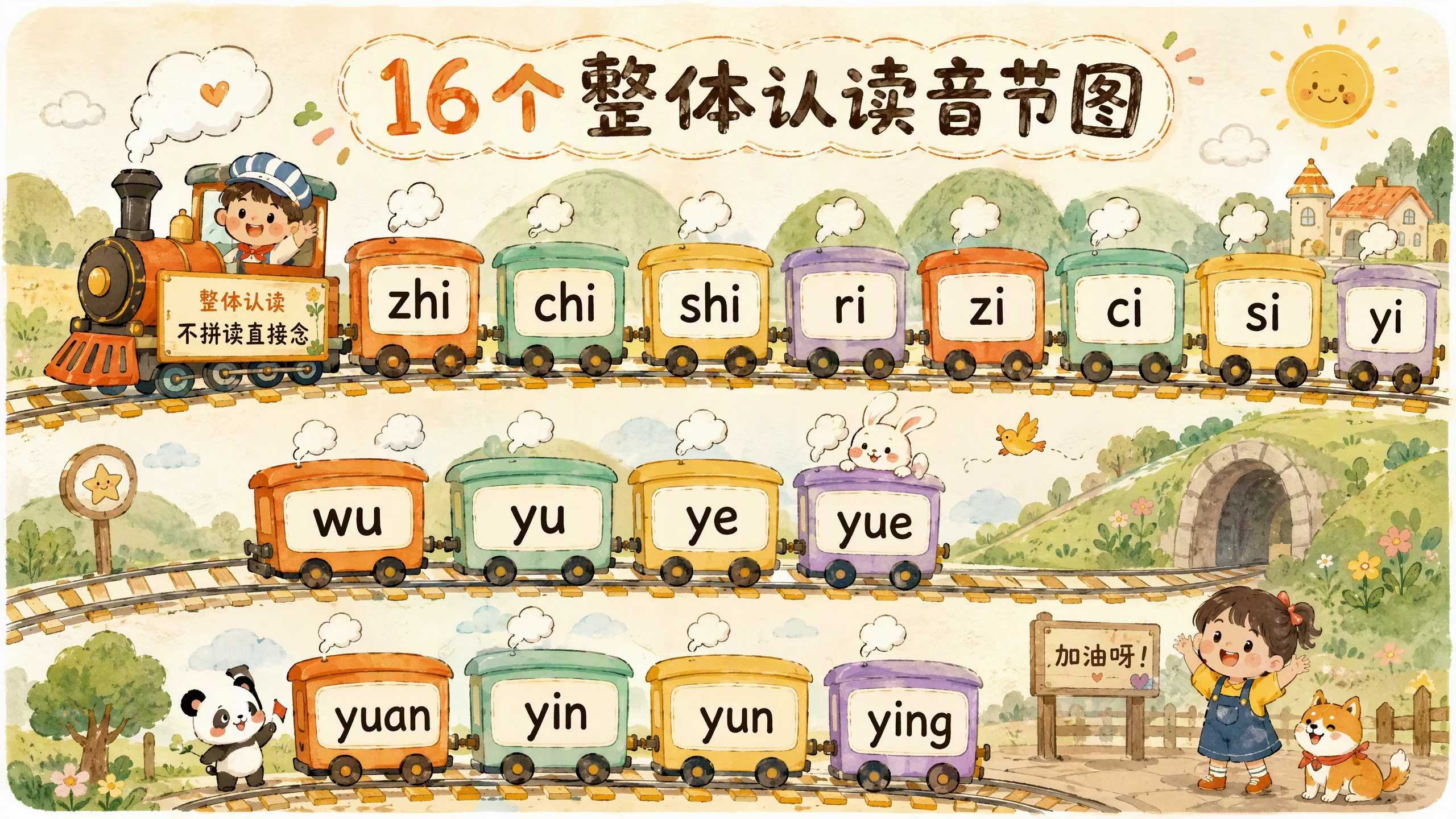 16个整体认读音节图